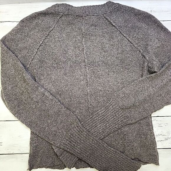 Aqua 100% Cashmere Brown Ranglan Sleeves Raw Hem Crop Sweater XS - Picture 5 of 10